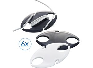 4029845128362 - RUCO Elektro-Kabel Kabelaufroller 6er Set schwarz-weiß (weiß schwarz) B1100cm H600cm T030cm Kabel Kabelaufwickler Kabelhalter Made in Germany