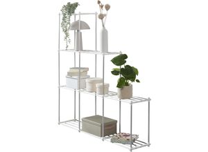 4029845134400 - Ablageregal RUCO Maxi silber (silber weiß) B12900cm H13200cm T2700cm Aluminium Kunststoff Regale Aufbewahrungsregal einfach montierbar Made in Germany