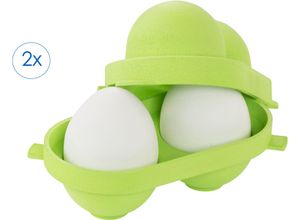 4029845161826 - Lunchbox RUCO Eierbox 2er Set grün B1250cm H700cm L700cm Kunststoff Lebensmittelaufbewahrungsbehälter Transportbox Eierkorb Made in Germany