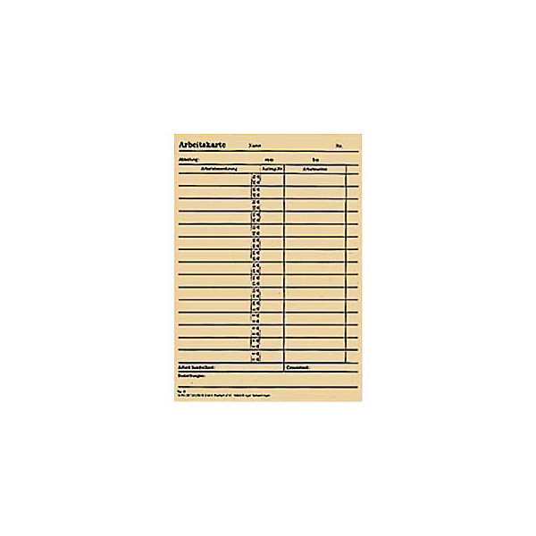 4030275000548 - BÜRK Stempelkarte Arbeitskarte für Zeiterfassungsgerät ZS3200 ZS5200 500 Stück