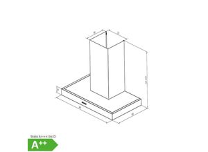 4030608504637 - - Dunstabzugshaube mit Randabsaugung Wandhaube T1-90 A++IXEZ Edelstahl 90 cm EEK A++