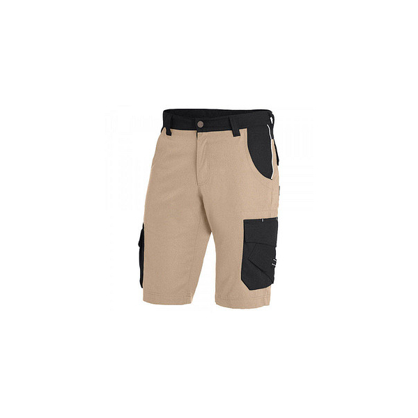 4030646272925 - Bermuda theo 130530 robustes TWILL-Gewebe Arbeitsshorts Arbeitshose kurz Farbe 1320 beige-schwarz Größe 46 - FHB