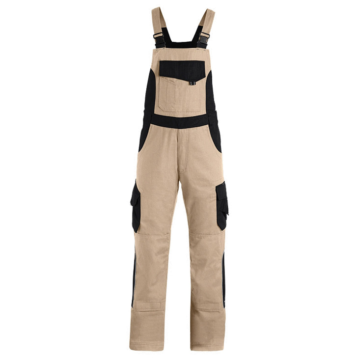 4030646277104 - Latzhose ECKHARD 130630 TWILL Gewebe Arbeitshose mit Knietaschen Farbe 1320 beige-schwarz Größe 44 - Inch 31 30 4030646277104 - Latzhose ECKHARD 130630 TWILL Gewebe Arbeitshose mit Knietaschen Farbe 1320 beige-schwarz Größe 44 - Inch 31 30