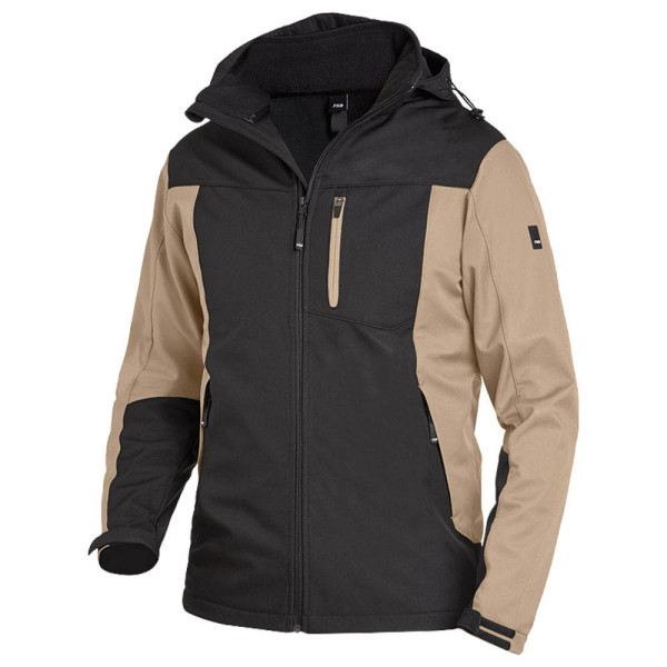 4030646299724 - Herren Softshelljacke JANNIK beige schwarz Größe XS