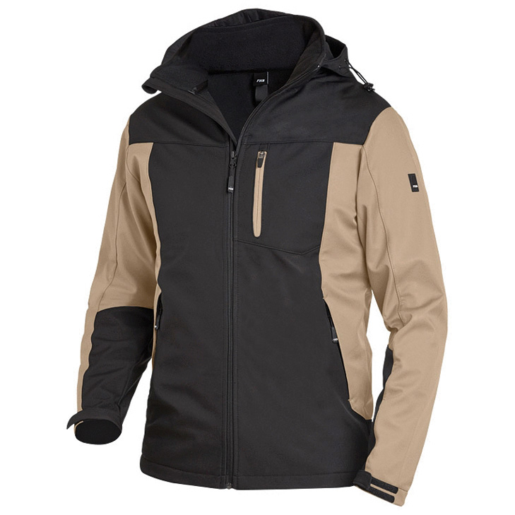 4030646299755 - Softshell - Jacke jannik 79105 Arbeitsjacke atmungsaktiv und wasserabweisend Farbe 1320 beige-schwarz Größe l - FHB 4030646299755 - Softshell - Jacke jannik 79105 Arbeitsjacke atmungsaktiv und wasserabweisend Farbe 1320 beige-schwarz Größe l - FHB