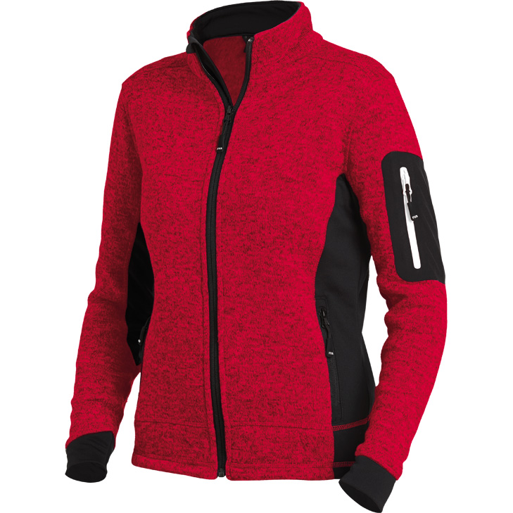 4030646348620 - Damen Strickfleecejacke marieke 79596 Strickjacke Arbeitsjacke Farbe 3320 rot-schwarz Größe xxl - FHB