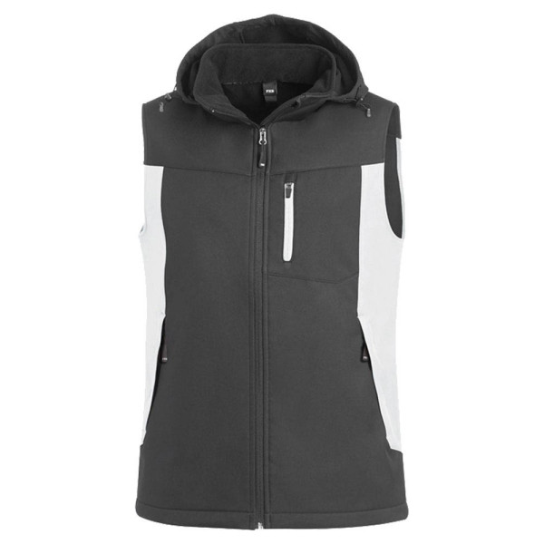 4030646350760 - unisex Softshellweste JUSTUS weiß anthrazit Größe L