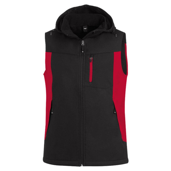 4030646351743 - unisex Softshellweste JUSTUS rot schwarz Größe L