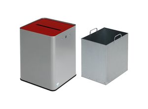 4030695020980 - VAR Datenschutz Papiersammler 43 l DSGVO-konform silber   rot