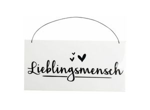 4030758556364 - Freese - Holz-Schild Lieblingsmensch weiß schwarz 22 x 11 x 06 cm