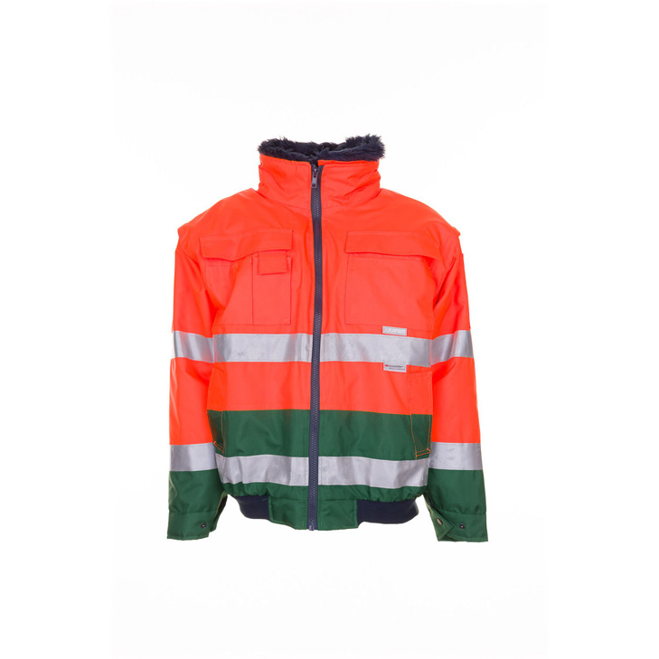 4030913042879 - Planam - Comfortjacke Warnschutz orange grün Größe m - orange