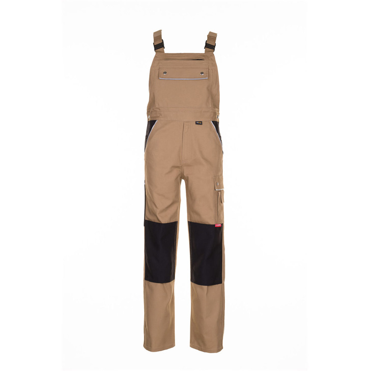 4030913052113 - Planam - Latzhose Canvas 320 khaki schwarz Größe 52 - grün