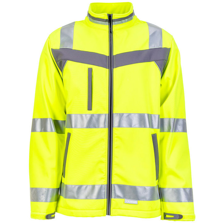 4030913942926 - Planam - Softshelljacke Plaline Warnschutz gelb schiefer Größe 4XL - gelb