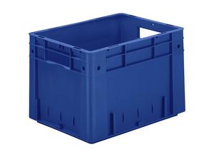 4031022031013 - Schwerlast-Euro-Behälter Polypropylen Volumen 233 l LxBxH 400 x 300 x 270 mm Wände geschlossen Boden geschlossen blau VE 4 Stk