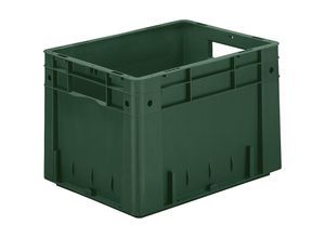 4031022031020 - Schwerlast-Euro-Behälter Polypropylen Volumen 233 l LxBxH 400 x 300 x 270 mm Wände geschlossen Boden geschlossen grün VE 4 Stk