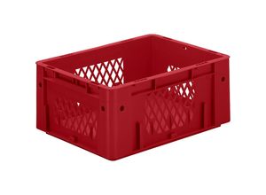 4031022031402 - Schwerlast-Euro-Behälter Polypropylen Volumen 145 l LxBxH 400 x 300 x 175 mm Wände durchbrochen Boden geschlossen rot VE 4 Stk