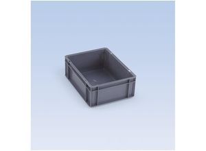 4031022064370 - Euro-Format-Stapelbehälter Wände und Boden geschlossen LxBxH 600 x 400 x 75 mm grau VE 5 Stk kaiserkraft