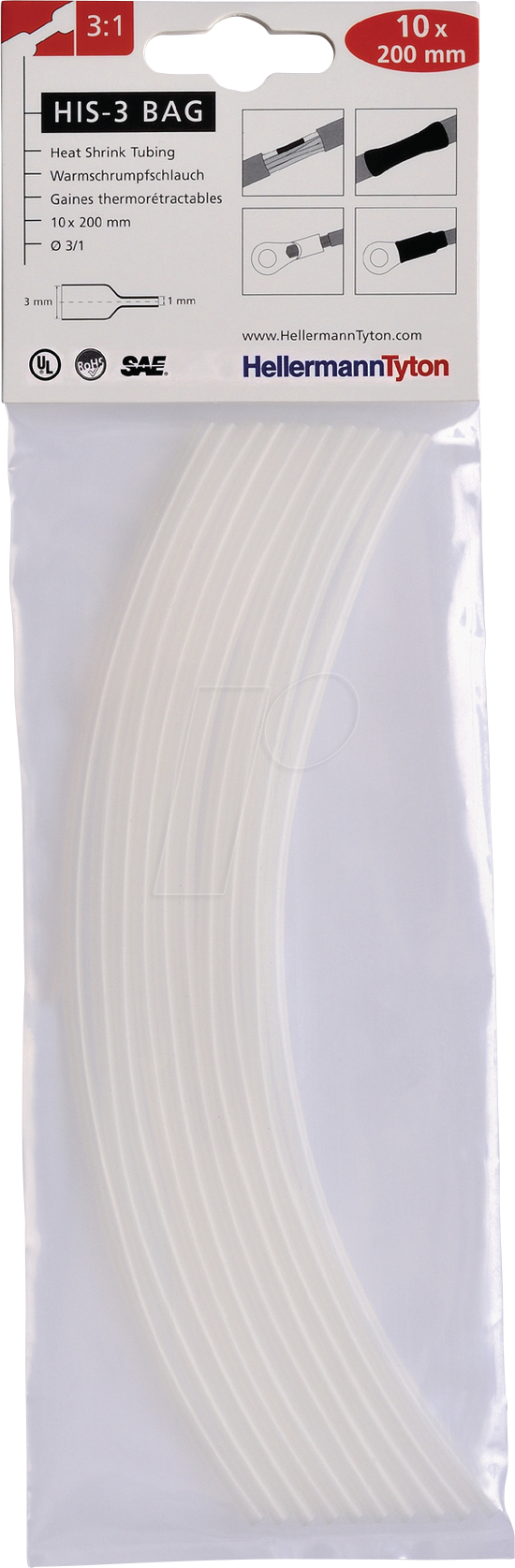 4031026400389 - 308-30615 Schrumpfschlauchsortiment Transparent 6 mm 2 mm Schrumpfrate31 10 St - Hellermanntyton 4031026400389 - 308-30615 Schrumpfschlauchsortiment Transparent 6 mm 2 mm Schrumpfrate31 10 St - Hellermanntyton