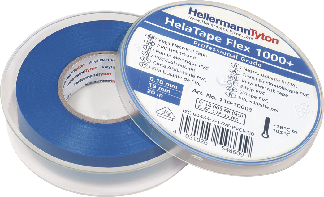 4031026548593 - HT 710-10603 - Premium Isolierband 19mm x 20m blau Box