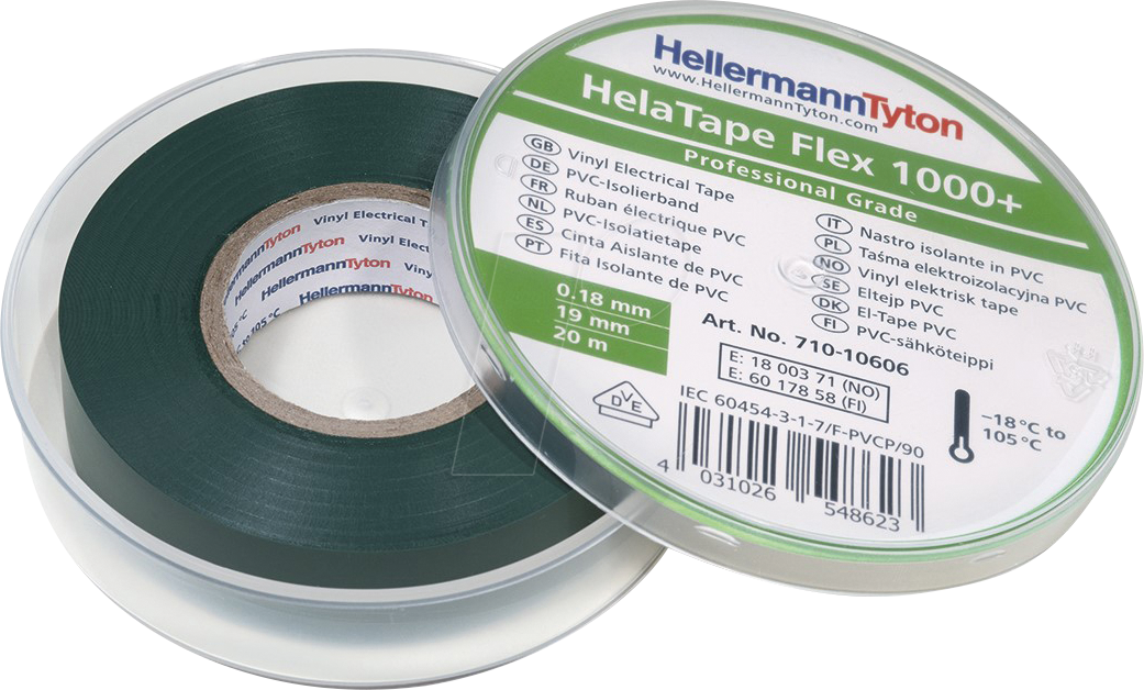 4031026548623 - HT 710-10606 - Premium Isolierband 19mm x 20m grün Box