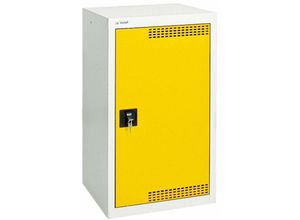 4031068146603 - Umweltschrank und Gefahrstoffschrank mit Zwangsbelüftung HxBxT 90x50x50 cm 2 dichtgeschweißte Wannen lichtgrau   signalgelb - Stumpf