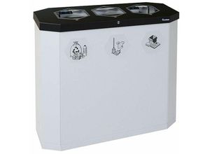 4031068195908 - Wertstoffsammler Sixco touchless Volumen 3 x 45 l inkl Ladegerät lichtgrau RAL 7035 kaiserkraft