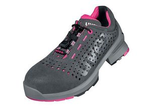 4031101559407 - uvex ESD-Damen-Sicherheitshalbschuh 1 ladies S1 SRC gelocht atmungsaktiv Weite 10 grau-pink Größe 39