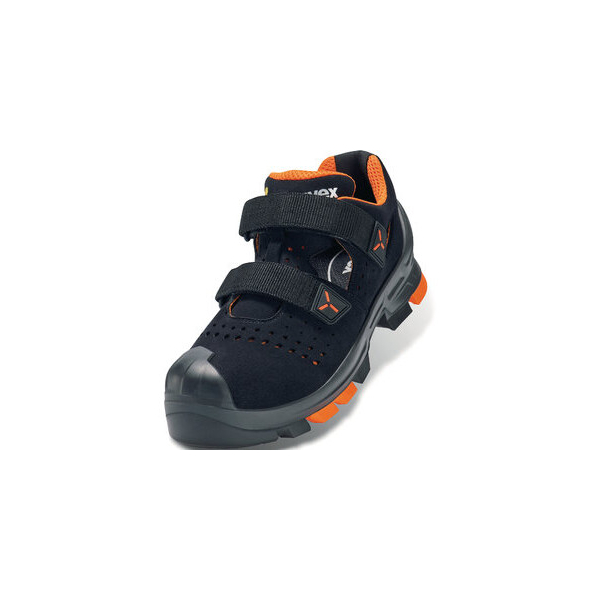 4031101652719 - uvex 2 Sicherheitsschuh S1P Sandalen Velours schwarz orange 38 11 - 6500238