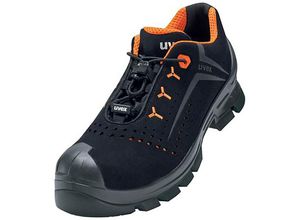 4031101671222 - 6521141 2 macsole® Halbschuhe S1P 65211 schwarz orange Weite 10 Größe 41 - Uvex