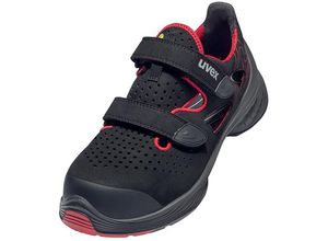 4031101836270 - 1 G2 Sandalen S1P schwarz rot Weite 12 Gr 48 - schwarz - Uvex