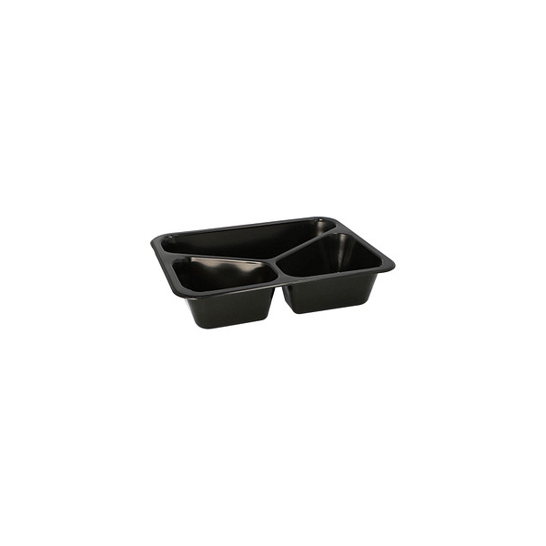 4031222145718 - Menüschalen Circulware by Havel Mehrweg 3-geteilt mikrowellen- & spülmaschinengeeignet recycelbar L 227 x B 178 x H 45 mm PP schwarz 20 Stück