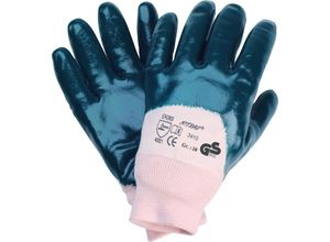 4031301010128 - Nitril-Handschuhe strickbund beige blau 3 4 beschichtet 230910 Gr10 - Texxor