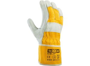 4031301014294 - teXXor® TOP Rindvollleder-Handschuhe K2 Leder Natur Drell Gelb