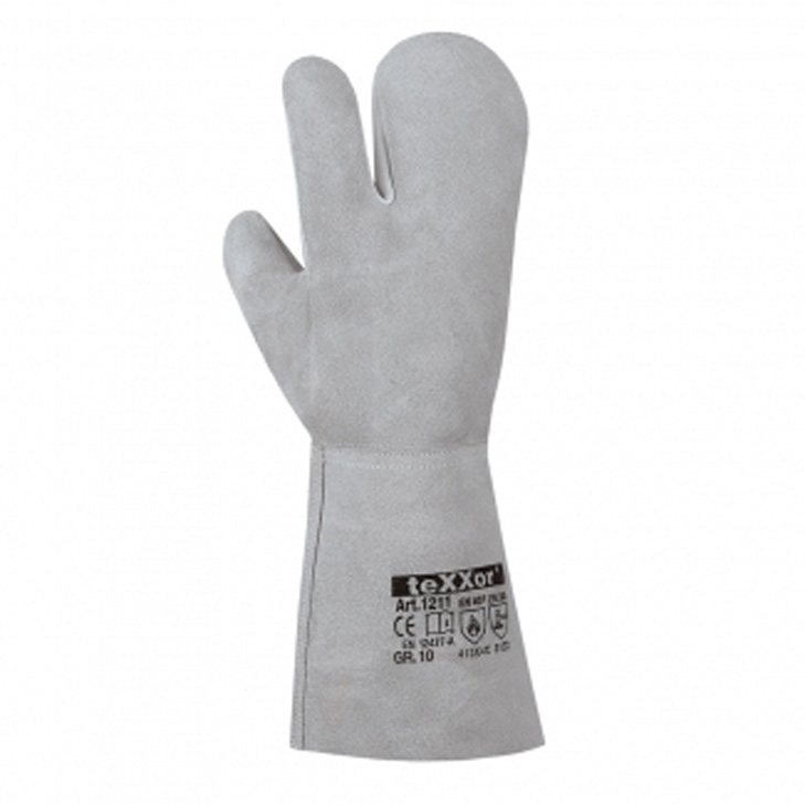 4031301014966 - teXXor® Schweißer Handschuhe Rindvoll-Spaltleder ungefüttert 3-Fing