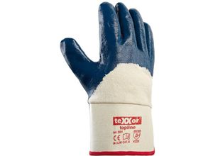 4031301029809 - Topline Nitril-Handschuhe stulpe Beige Blau - Texxor