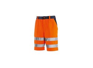 4031301050803 - 434544 Warnschutz-Shorts erie leuchtorange navy 80% Poly 20% Baumw - Texxor