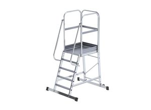 4031405936355 - eurokraft pro Alu-Podestleiter einseitig begehbar fahrbar 5 Stufen 4031405936355 - eurokraft pro Alu-Podestleiter einseitig begehbar fahrbar 5 Stufen