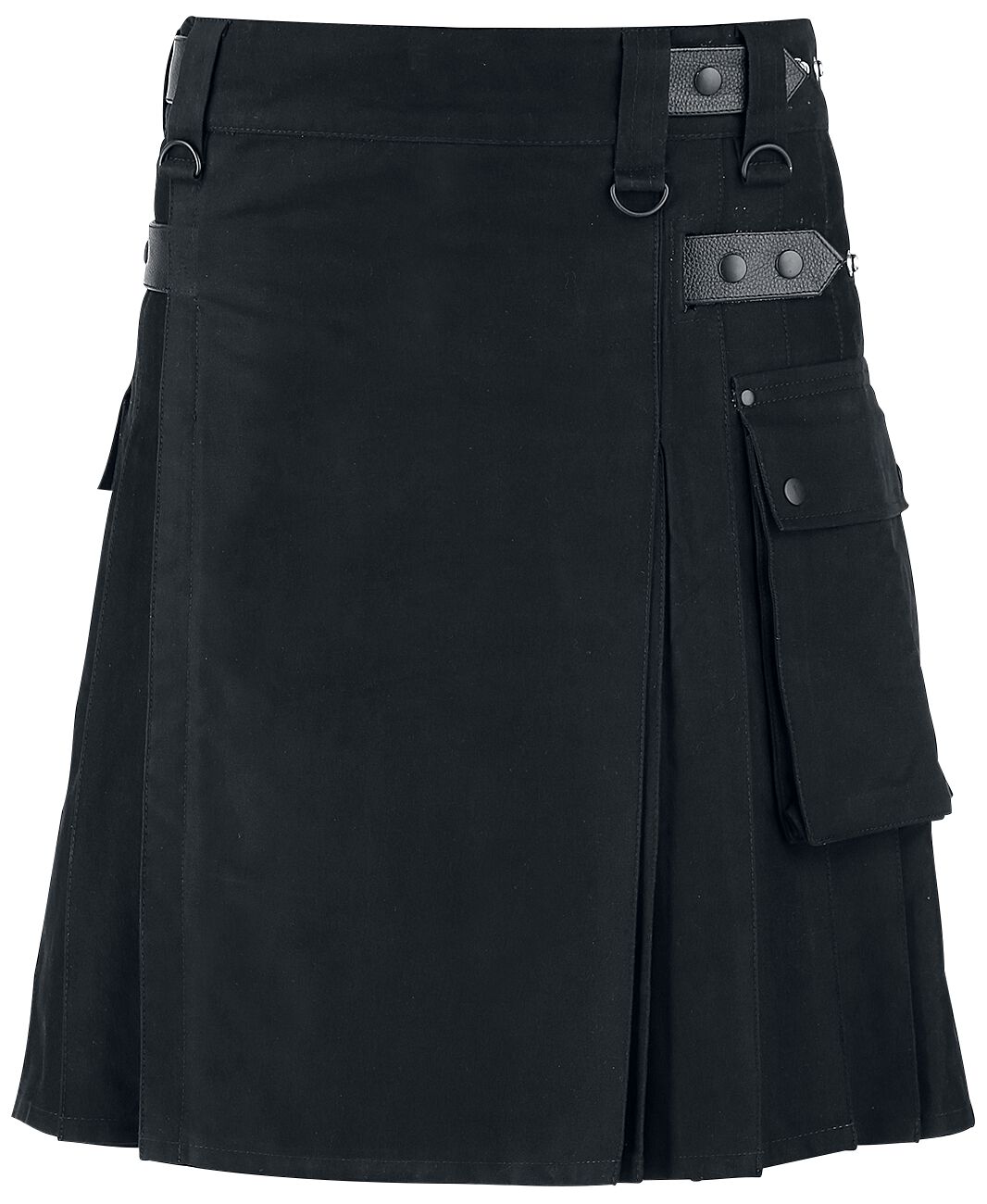 4031417114314 - Kilt Mittellanger Rock schwarz in M