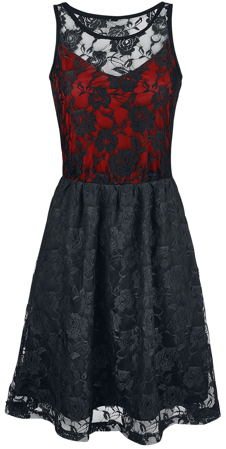 4031417249382 - Lady Jane Mittellanges Kleid schwarz rot in XL 4031417249382 - Lady Jane Mittellanges Kleid schwarz rot in XL