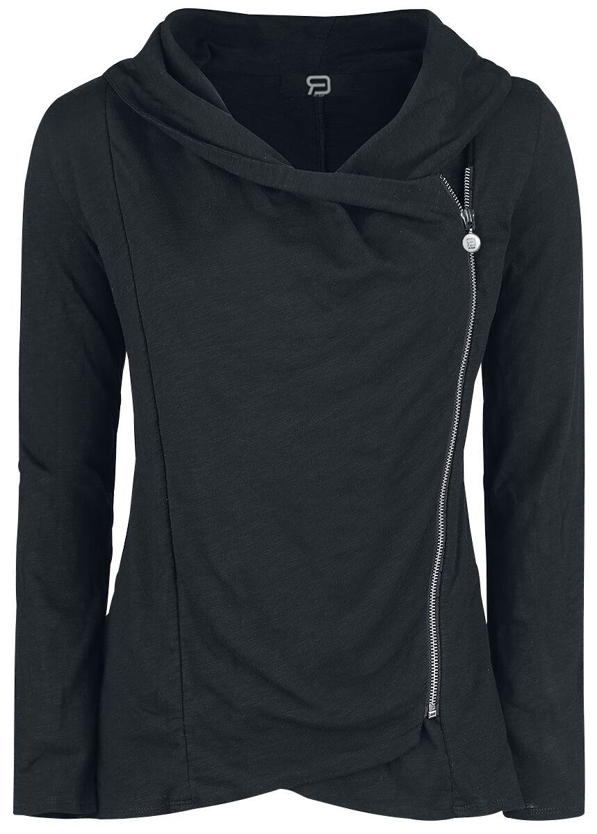 4031417932130 - Asymmetric Slub Yarn Zipper Cardigan schwarz in M 4031417932130 - Asymmetric Slub Yarn Zipper Cardigan schwarz in M