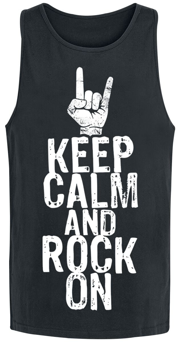 4031417969457 - Sprüche Keep Calm And Rock On Tank-Top schwarz in M 4031417969457 - Sprüche Keep Calm And Rock On Tank-Top schwarz in M