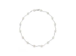 4031427357831 - Perlenkette FIRETTI Schmuck Geschenk Halsschmuck Halskette Halsreif Collier Perle Halsketten Gr Silber 925 (Sterlingsilber)-Perlen Länge 43 cm bunt (silberfarben weiß) Damen Perlenketten Made in Germany - mit Süßwasserzuchtperle