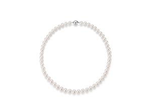 4031427358203 - Perlenkette FIRETTI Schmuck Geschenk Halsschmuck Halskette Perle Halsketten Gr Silber 925 (Sterlingsilber)-Perlen Länge 45 cm Breite 6 mm bunt (silberfarben weiß) Damen Perlenketten zu Hoodie Kleid Shirt Jeans Sneaker Anlass Geburtstag Weihnachten