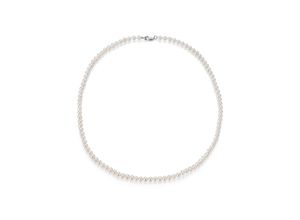 4031427358470 - Perlenkette FIRETTI Schmuck Geschenk Halsschmuck Halskette Perle Halsketten Gr 4 (50) Silber 925 (Sterlingsilber)-Perlen Länge 50 cm bunt (silberfarben weiß) Damen Perlenketten Made in Germany - mit Süßwasserzuchtperle