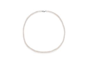 4031427358494 - Perlenkette FIRETTI Schmuck Geschenk Halsschmuck Halskette Perle Halsketten Gr 4 (45) Silber 925 (Sterlingsilber)-Perlen Länge 45 cm bunt (silberfarben weiß) Damen Perlenketten Made in Germany - mit Süßwasserzuchtperle