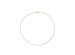 4031427378782 - Perlenkette FIRETTI Schmuck Geschenk Gold 375 Halsschmuck Halskette Perle Halsketten Gr 5 Gelbgold 375-Perlen Länge 40 cm weiß (gelbgoldfarben weiß) Damen Perlenketten zu Hoodie Kleid Shirt Jeans Sneaker Anlass Geburtstag Weihnachten