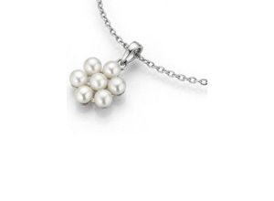 4031427404030 - Kette mit Anhänger FIRETTI Schmuck Geschenk Blume Halsketten Gr Silber 925 (Sterlingsilber)-Perlen Länge 46 cm Breite 096 mm bunt (silberfarben weiß) Damen Ketten mit Anhänger zu Kleid Shirt Jeans Sneaker Anlass Geburtstag Weihnachten