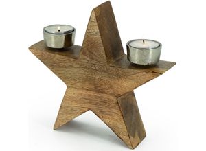 4031456274000 - Kerzenhalter »STERN Teelichthalter aus Holz und Metall« (1 St) Weihnachtsdeko Höhe ca 19 cm 4031456274000 - Kerzenhalter »STERN Teelichthalter aus Holz und Metall« (1 St) Weihnachtsdeko Höhe ca 19 cm