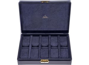 4031604014083 - Uhrenetui SACHER ACURO 2018301014023 Aufbewahrungsboxen Gr B H T 29 cm x 85 cm x 21 cm blau (navy) Damen Schmuckkästen Etuis Uhrenaufbewahrung für 10 Uhren Handmade in Germany