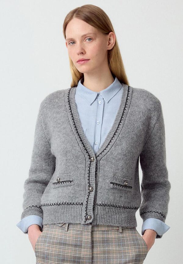 4031663999871 - Cardigan mit Lurex-Detail grau melange Winter-Kollektion